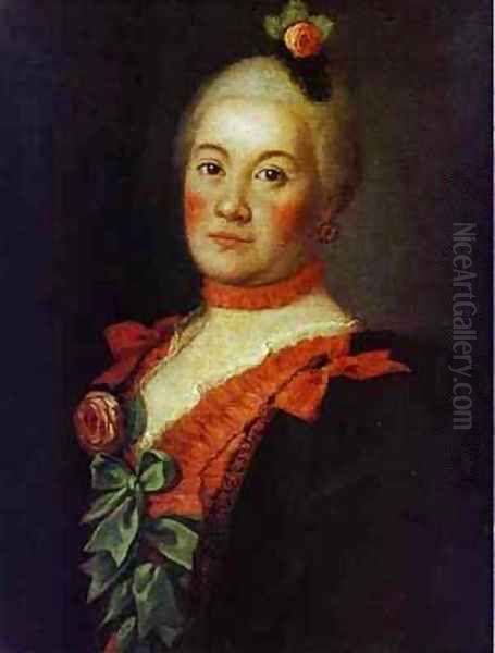 Portrait Of Princess T A Trubetzkaya 1761 Oil Painting by Aleksei Antropov