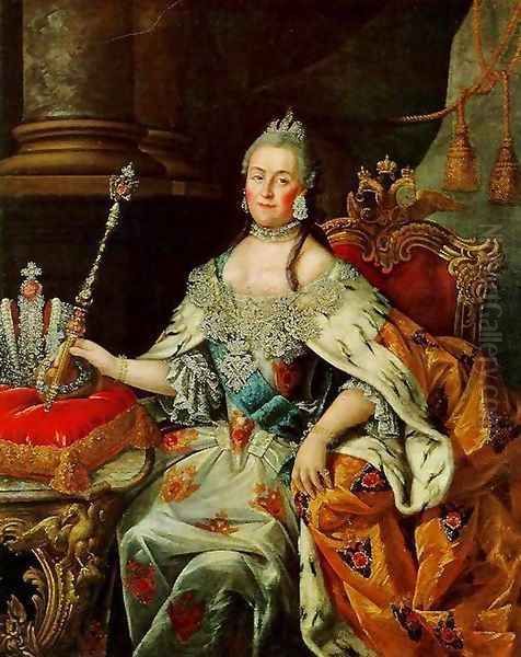 Portrait of Catherine II 2 Oil Painting by Aleksei Antropov