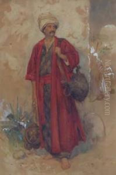 Portrait Of An Arab Oil Painting by Henry Edward Tidmarsh