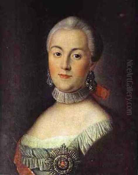 Portrait Of Grand Duchess Catherine Alekseevna Future Empress Catherine Ii The Great 1760s Oil Painting by Aleksei Antropov