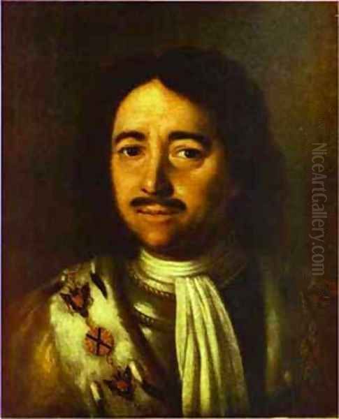 Portrait Of Peter The Great 1772 Oil Painting by Aleksei Antropov