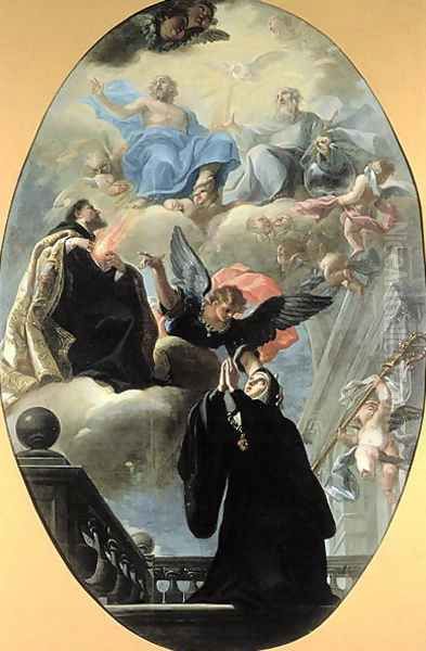 Vision of St. Gertrude Oil Painting by Isidoro Arredondo