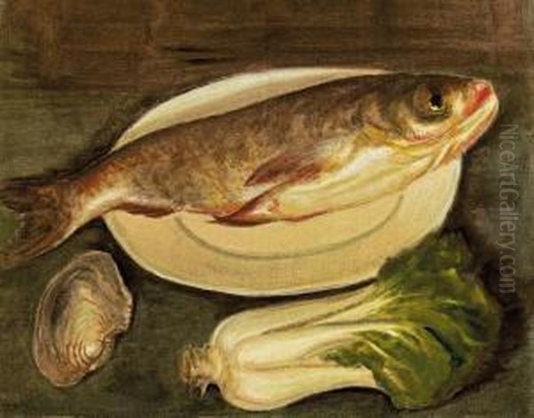 Still Life With Cabbage And Fish by Lee Tiefu