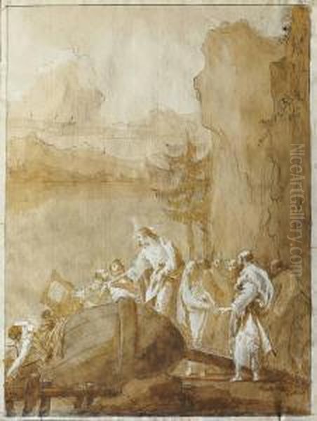 La Vocation Des Fils De Zebedee Oil Painting by Giovanni Domenico Tiepolo