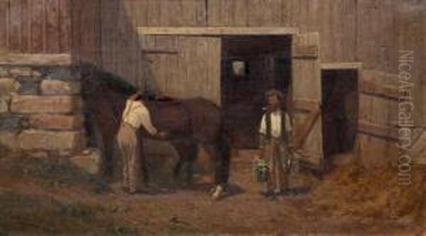 The Stables Oil Painting by Louis Comfort Tiffany