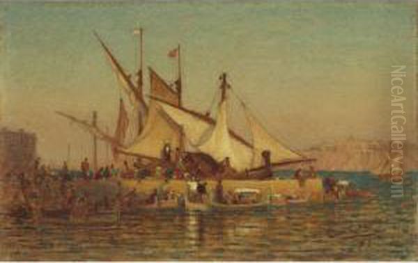 The Harbor At Malta Oil Painting by Louis Comfort Tiffany