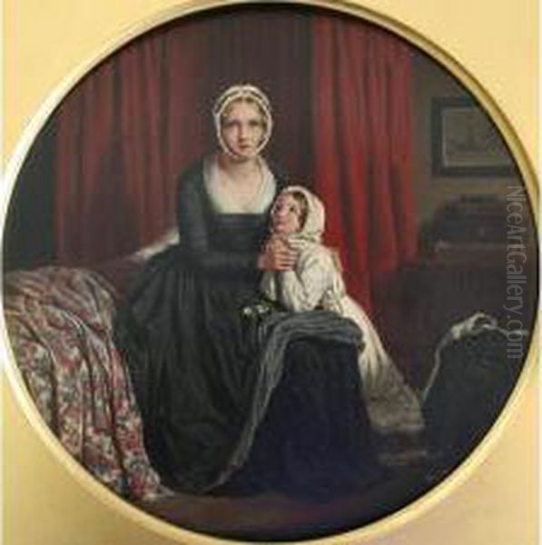 Portrait Of A Mother And Child In A Bedroom Oil Painting by Walter Francis Tiffin