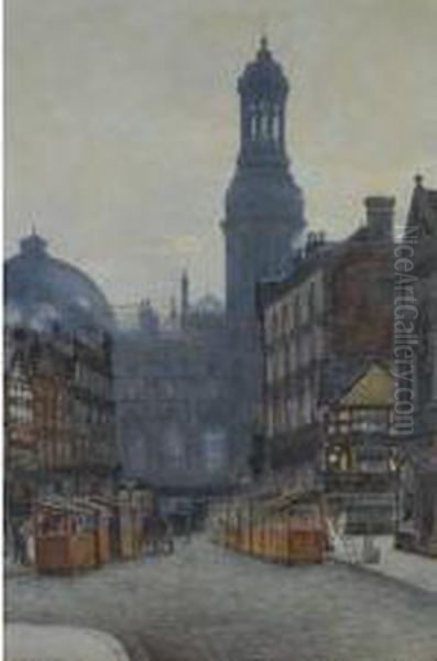 Royal Exchange Manchester' Oil Painting by Francis Browne Tighe