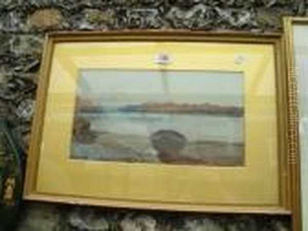 A Watercolour Of Rowing Boats Beside Oil Painting by Francis Browne Tighe