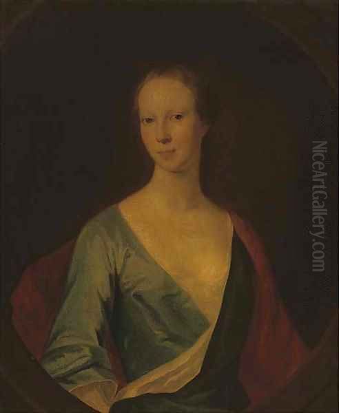 Portrait of a lady, traditionally identified as Lady Tinwald Oil Painting by William Aikman