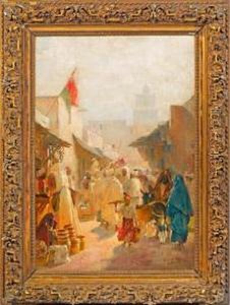 Strasenszene Intunis Oil Painting by Max Tilke