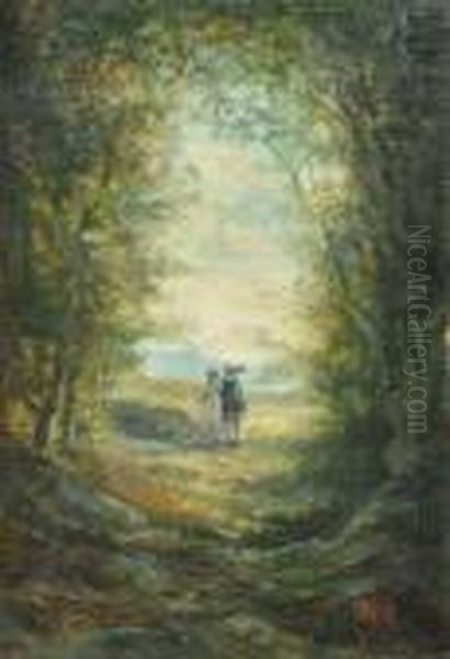 Paysage Romantique Anime Oil Painting by Johann The Younger Till