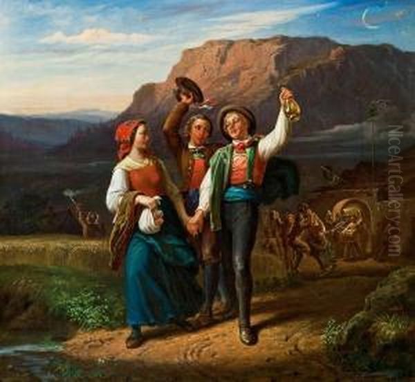 Frohliches Bauernfest Oil Painting by Leopold Till