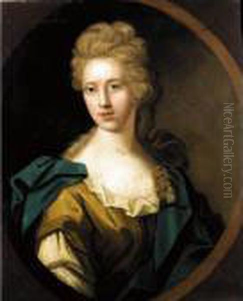 Portrait Of A Lady, Traditionally Identified As Anne Oil Painting by Henry Tilson