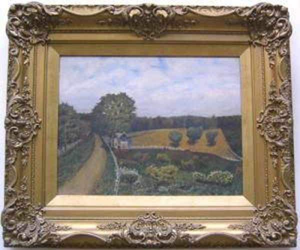 Landscape With Farm Oil Painting by John Rollin Tilton