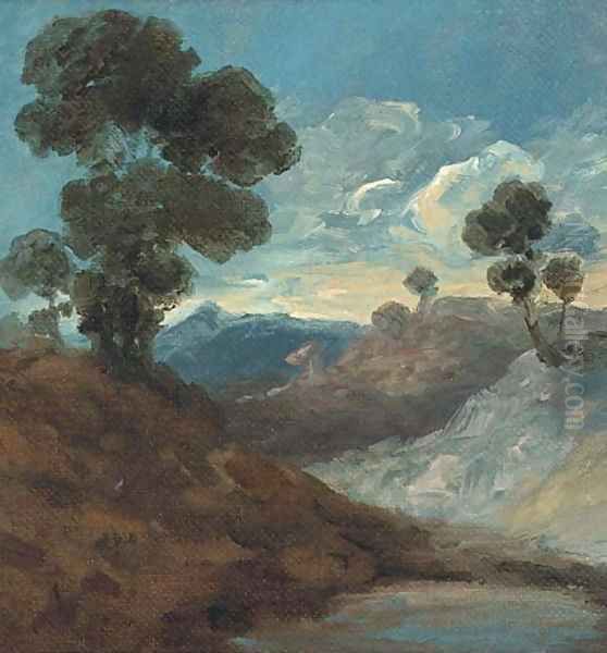 Trees in an extensive landscape, a sketch Oil Painting by Francis Vyvyan Jago Arundale