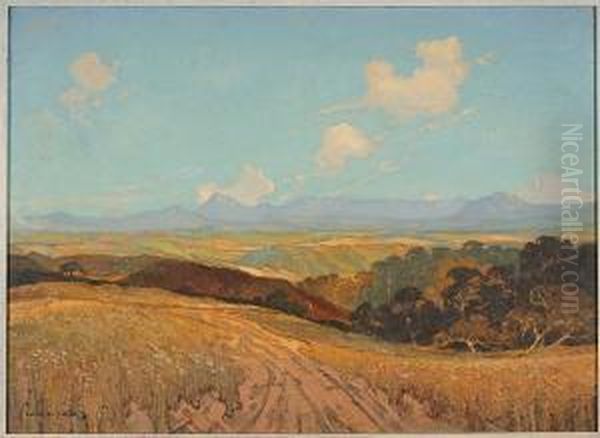 Western Cape Landscape, Possibly Near Riviersonderend Oil Painting by William Mitcheson Timlin