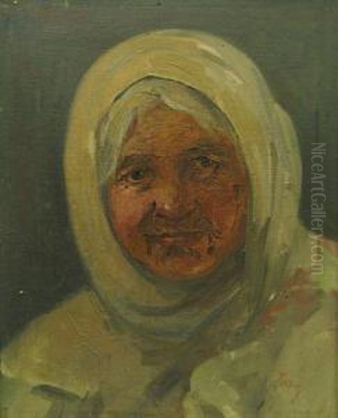 Portret De Batrana Oil Painting by Nicolae Tincu