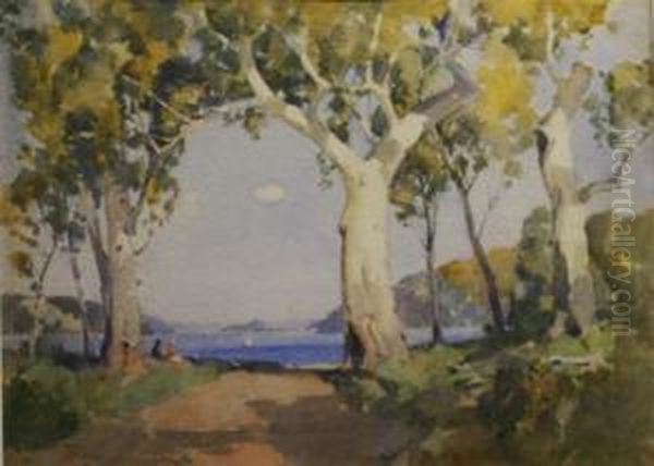 Tindell , Pittwater 1935 Oil Painting by Charles Ephraim S. Tindall