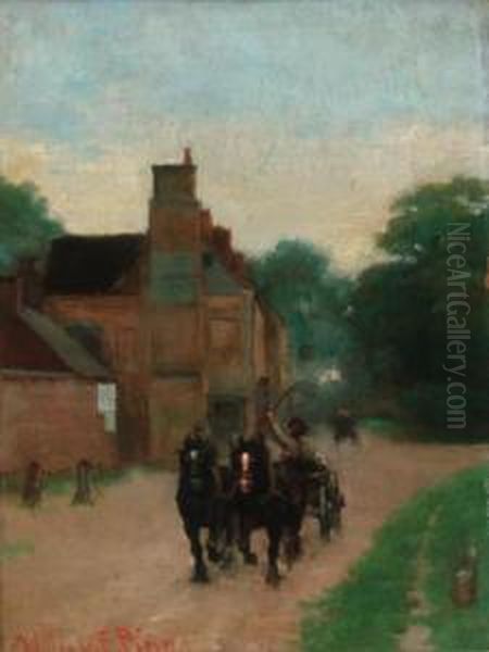 Leaving The Inn Oil Painting by William Edwin Tindall