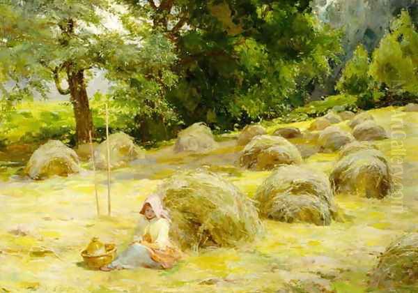 Haytime Oil Painting by Rosa Appleton