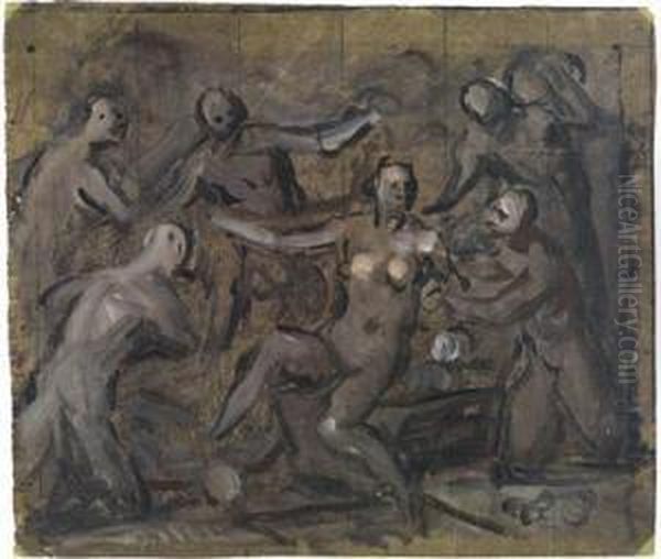 A Study For Diana And Callisto Oil Painting by Domenico Tintoretto