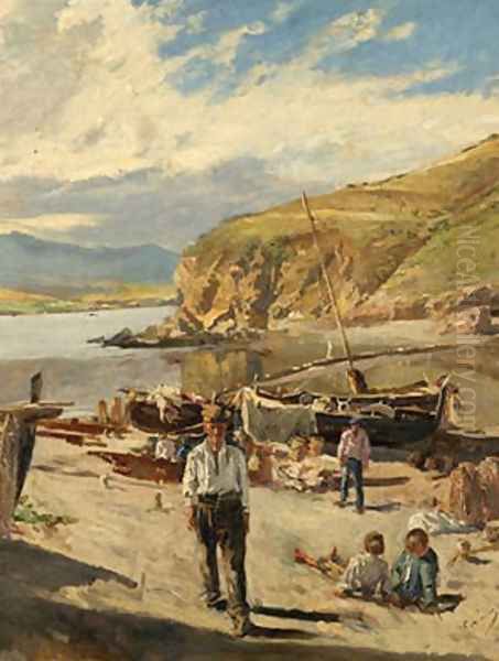 En La playa Oil Painting by Francisco Arasa