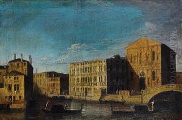 The Palazzo Lezze With The Scuola Grande Della Misericordia, Venice Oil Painting by Francesco Tironi