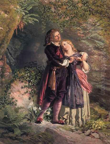 Ferdinand and Miranda Oil Painting by Henry Anelay