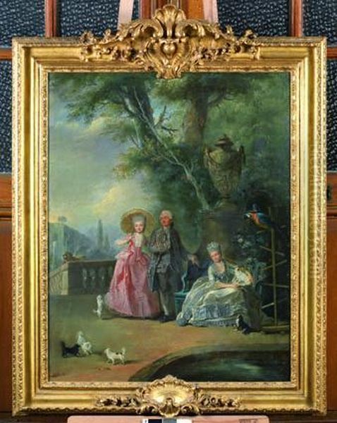 Le Duc Et La Duchesse De Choiseul A Chanteloup, Avec Madame De Gramont Oil Painting by Johann Heinrich The Elder Tischbein