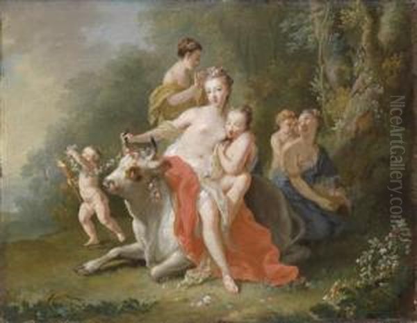 The Rape Of Europa Oil Painting by Johann Heinrich The Elder Tischbein