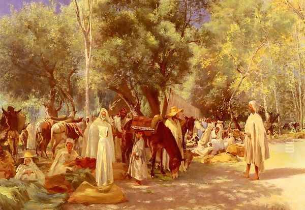 Marche En Kabylie (March in Kabylie) Oil Painting by Louis Joseph Anthonissen