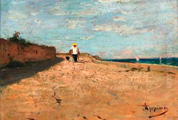 A Parisian coastal view Oil Painting by Adolphe Appian