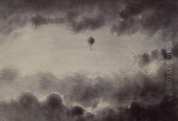 Le Ballon De Monsieur Glaisher Dans Les Nuages
 Crayon Noir Et Gommage. Oil Painting by Albert Tissandier