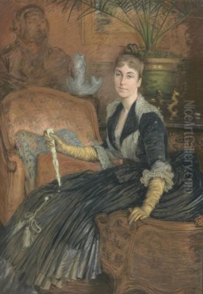 Portrait Of Marie-heloise Jeanne Ferre May Oil Painting by James Jacques Joseph Tissot