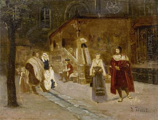 Faust And Margarete Oil Painting by James Jacques Joseph Tissot