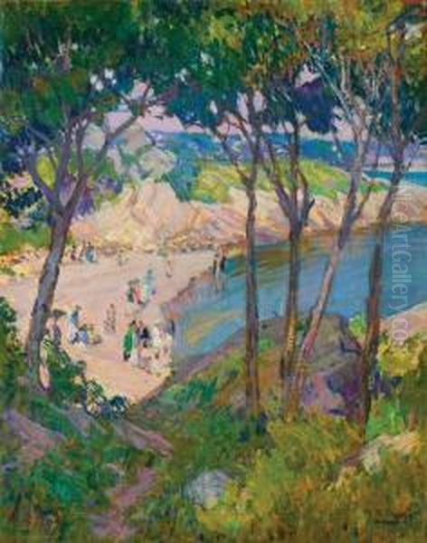 Half Moon Beach Oil Painting by Mary Bradish Titcomb