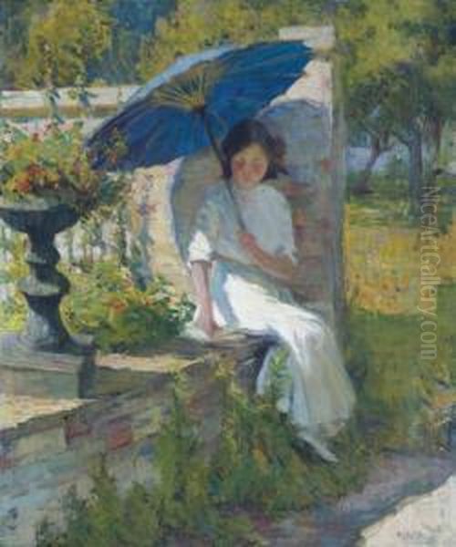 The Blue Parasol Oil Painting by Mary Bradish Titcomb