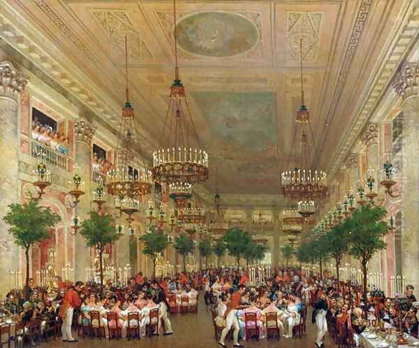 Feast at the Tuileries to Celebrate the Marriage of Leopold I, 1832 Oil Painting by Le Baron Attalin