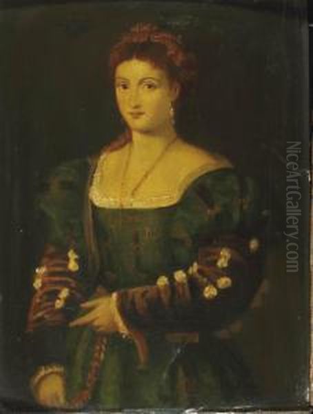 La Bella Oil Painting by Tiziano Vecellio (Titian)