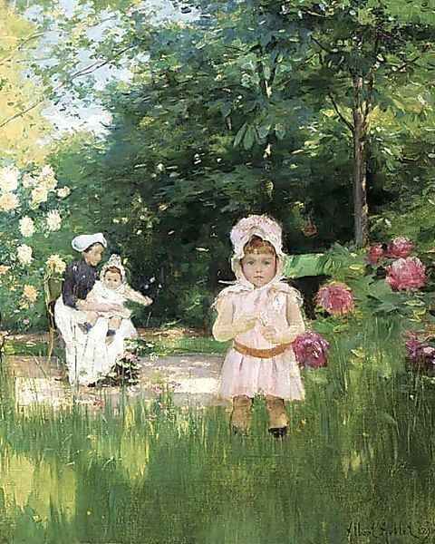 Au jardin Oil Painting by Albert Aublet