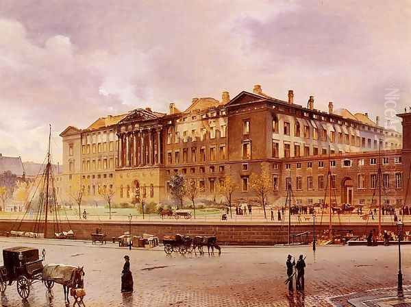 Christiansborg Slot Efter Branden Oil Painting by Carl Christian Andersen