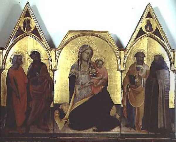 The Virgin of Humility triptych 1404 Oil Painting by Fra Angelico (Guido di Pietro)