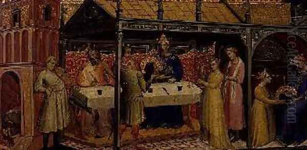 Herods Banquet Oil Painting by Fra Angelico (Guido di Pietro)