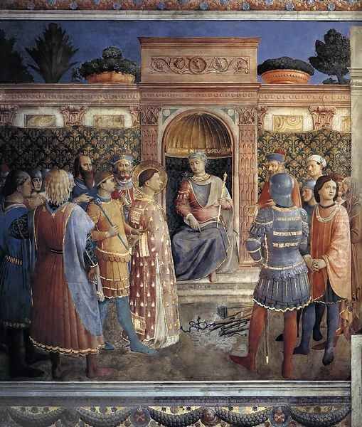 Condemnation of St Lawrence by the Emperor Valerian Oil Painting by Fra Angelico (Guido di Pietro)