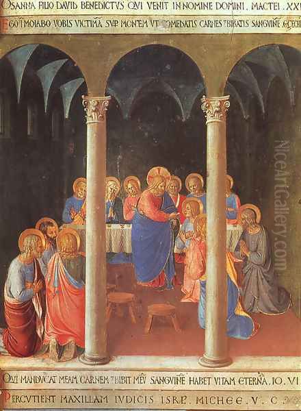 Communion of the Apostles Oil Painting by Fra Angelico (Guido di Pietro)