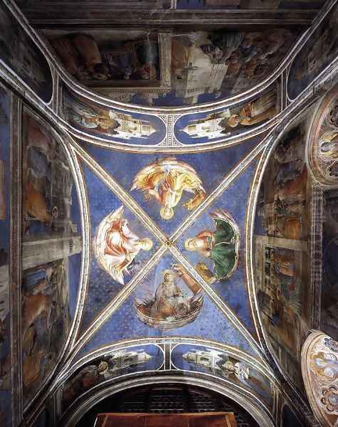 View of the chapel vaulting Oil Painting by Fra Angelico (Guido di Pietro)