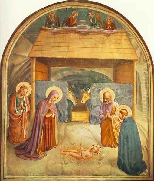 Nativity Oil Painting by Fra Angelico (Guido di Pietro)