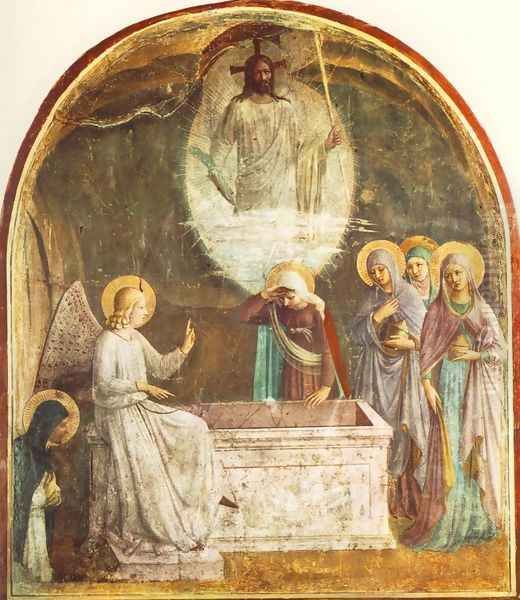 Resurrection of Christ and Women at the Tomb Oil Painting by Fra Angelico (Guido di Pietro)