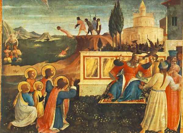 Saint Cosmas and Saint Damian Salvaged Oil Painting by Fra Angelico (Guido di Pietro)